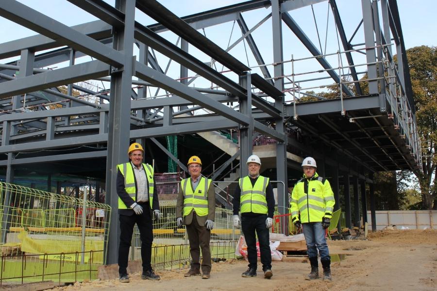Photo of steel frame of Knaresborough Leisure and Wellness Centre