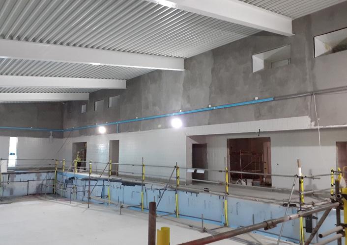 Photo of the tiling at the new Ripon Pool and Leisure Centre