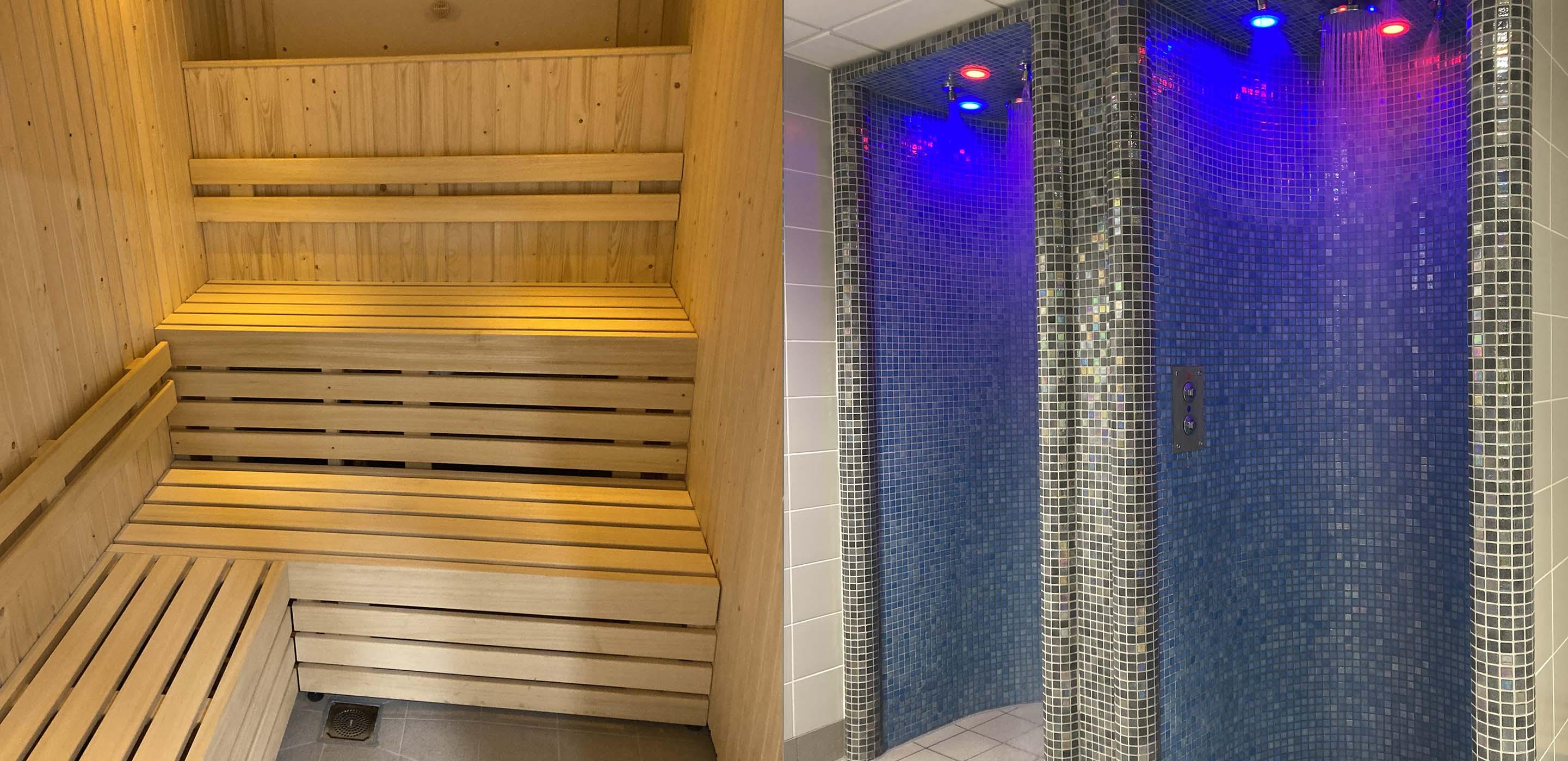 sauna and showers at the Jack Laugher Leisure and Wellness Centre